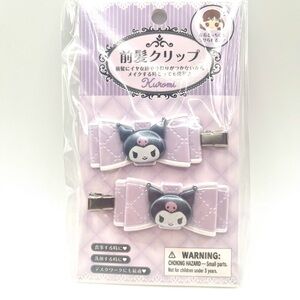 Kuromi Quilt Ribbon Hair Clip Set